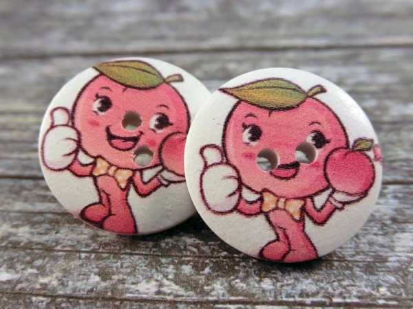 Kirsch Männchen Knopf Ohrstecker Holz Cherry